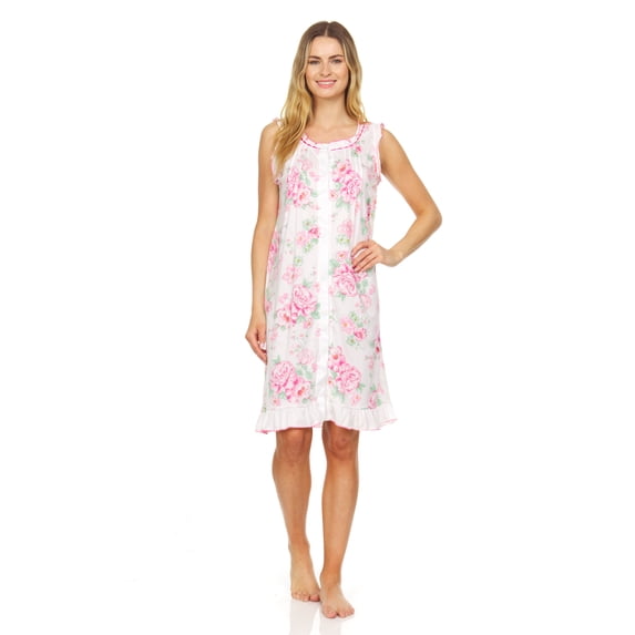 Lati Fashion Women Nightgowns Short Sleeve Female Nightgowns & Sleepshirts Pink Size 4X