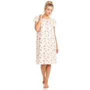 Lati Fashion Women Nightgowns Short Sleeve Female Nightgowns & Sleepshirts Pink Size Large