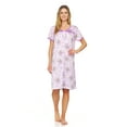 thumbnail image 1 of Lati Fashion Women Nightgowns Short Sleeve Female Nightgowns & Sleepshirts Purple Size 3X, 1 of 4