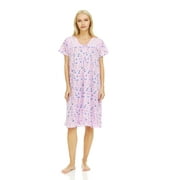 Lati Fashion Women Nightgowns Short Sleeve Female Nightgowns & Sleepshirts Purple Size Large