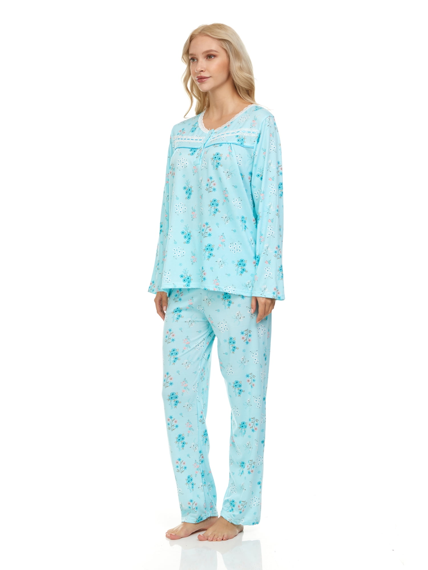 Lati Fashion Women Pajamas Set Pants and Top Long Sleeve, 2Piece