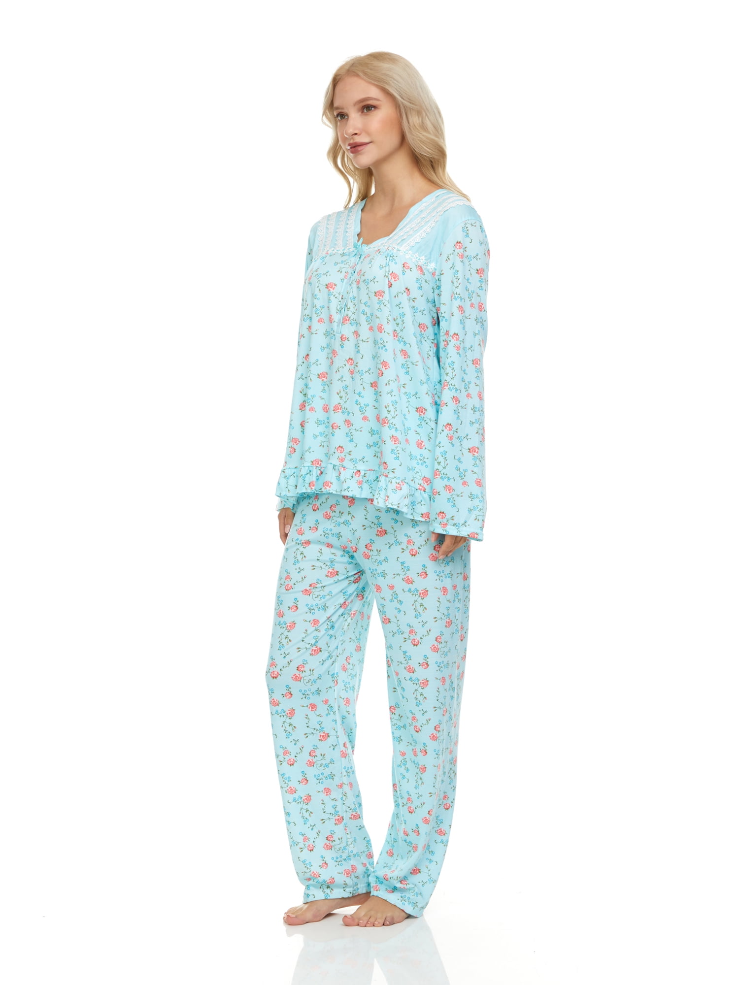 Lati Fashion Women Pajamas Set Pants and Top Long Sleeve, 2Piece