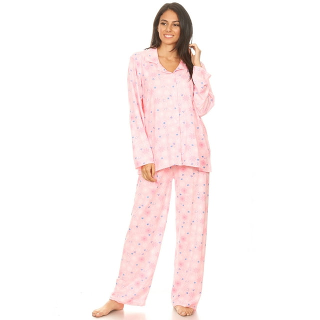 Lati Fashion Women Pajamas Set Pants and Top Long Sleeve, 2-Piece ...