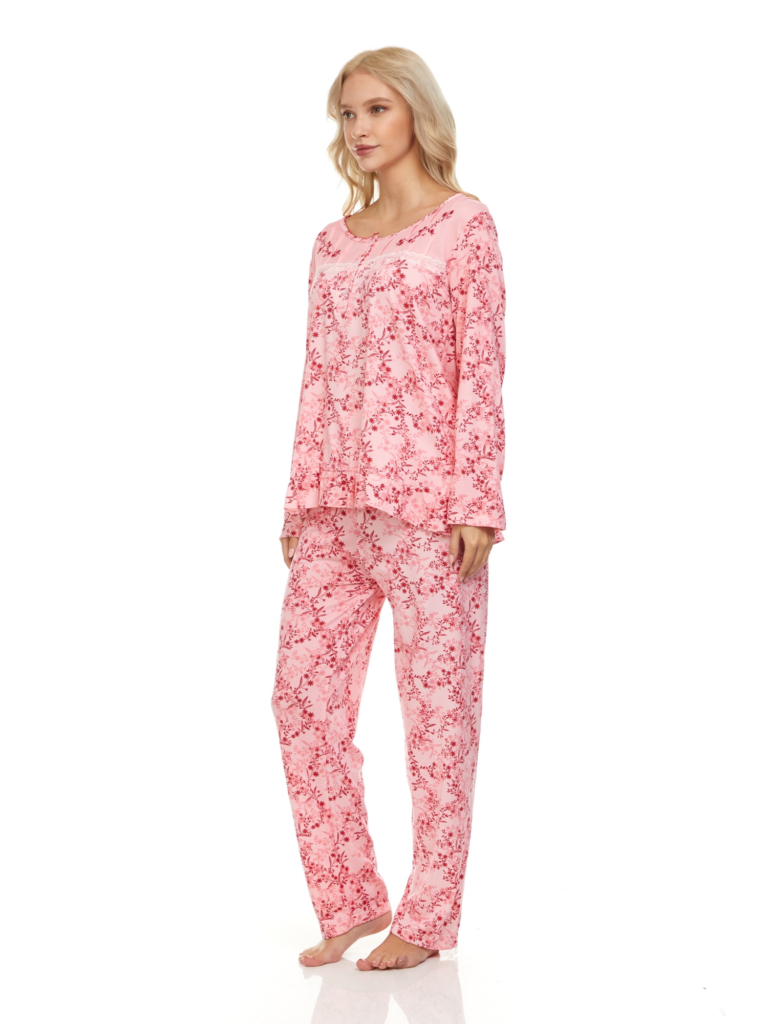Lati Fashion Women Pajamas Set Pants and Top Long Sleeve, 2Piece