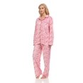 thumbnail image 1 of Lati Fashion Women Pajamas Set Pants and Top Long Sleeve, 2-Piece Female Pajamas Set Pink XXXL, 1 of 4
