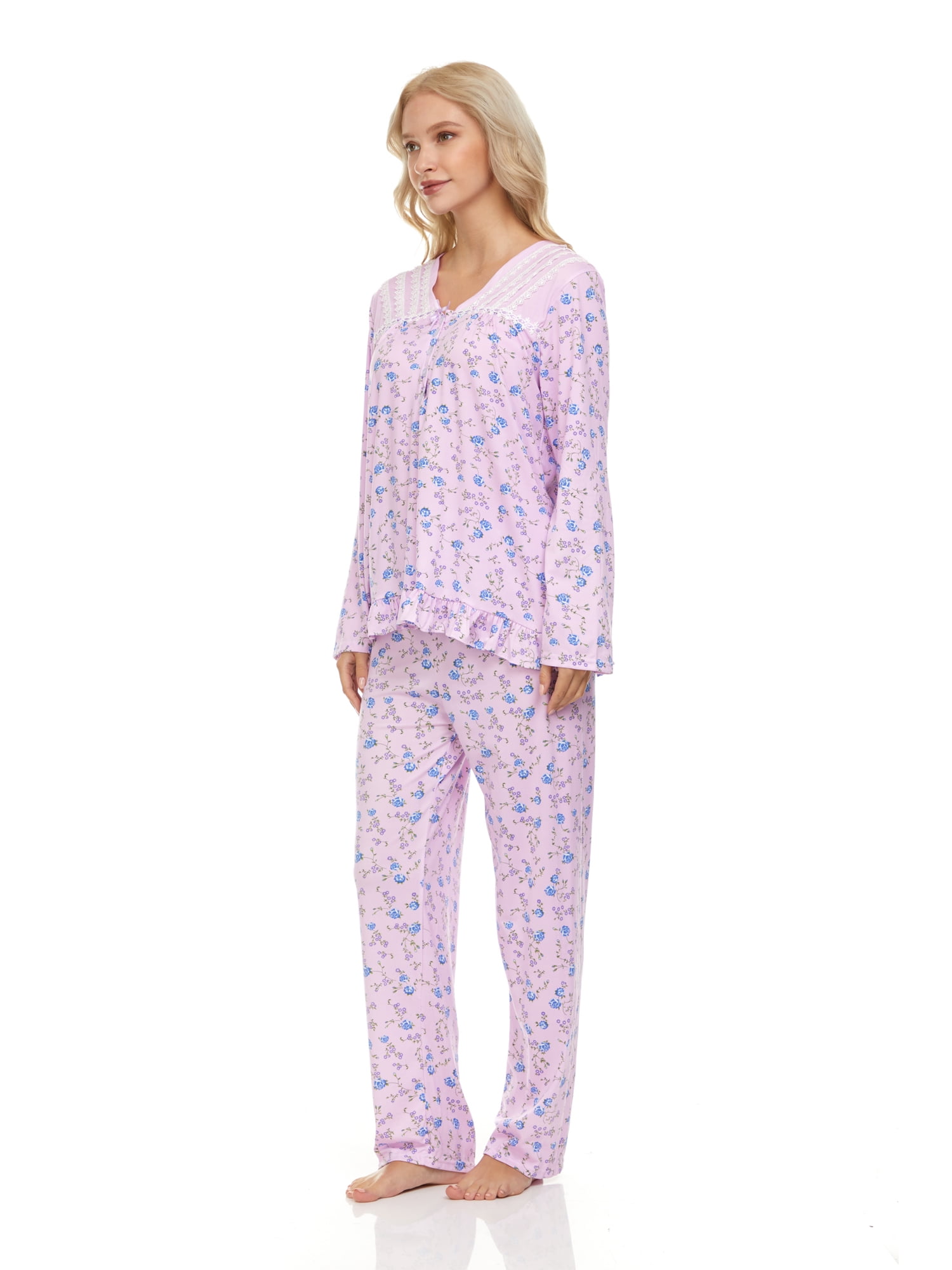 Lati Fashion Women Pajamas Set Pants and Top Long Sleeve, 2Piece