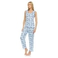 thumbnail image 1 of Lati Fashion Women Sleeveless Pajamas Pants Set Female Sleepwear Blue Size X-Large, 1 of 4