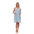 thumbnail image 1 of Lati Fashion Women Snaps Front Duster Short Sleeve Female Nightgowns & Sleepshirts Blue Size Medium, 1 of 4
