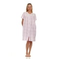 thumbnail image 1 of Lati Fashion Women Snaps Front Duster Short Sleeve Female Nightgowns & Sleepshirts Purple Size 2X, 1 of 4