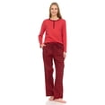thumbnail image 1 of Lati Fashion Women's Long Sleeve Knit Flannel Pajama Set, Female Adult PJs in Classic Plaid Pattern, 1 of 4