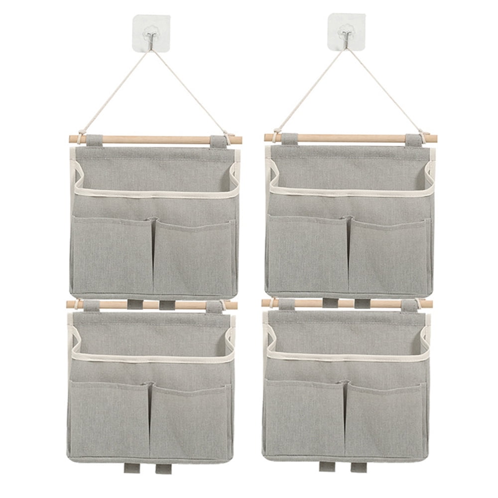 Latiable 4Pcs Wall Hanging Storage Caddy Bag,Over Door Hanging Storage Bags Wall Mount Hangable
