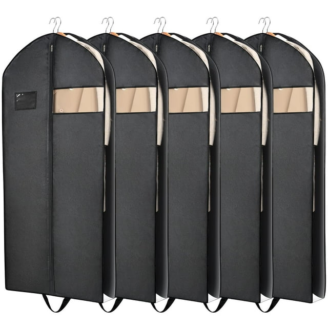 Latiable 60" Garment Bags for Travel, 5 Pack Garment Bag for Dresses