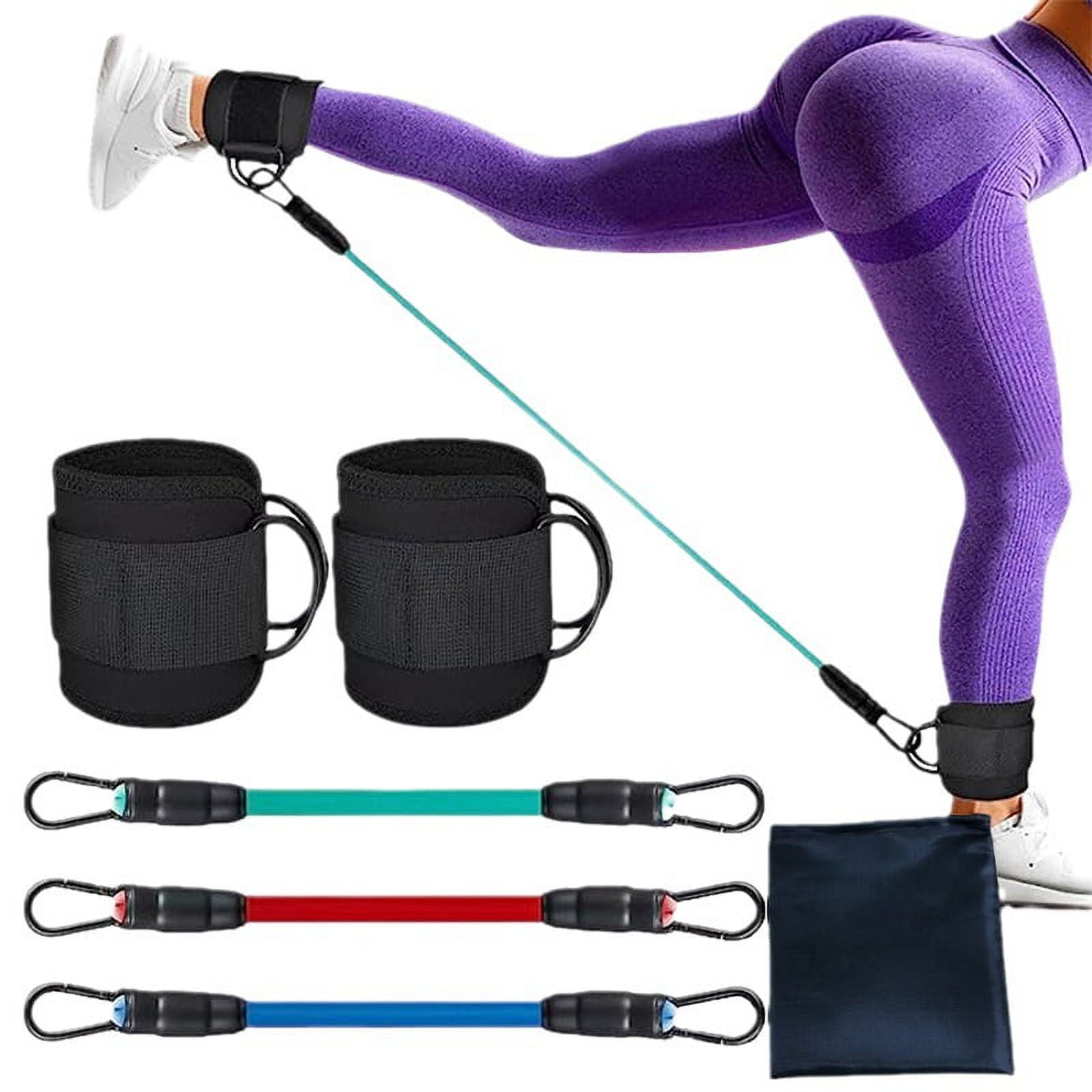 Ankle Straps (Pair) For Cable Machine Kickbacks, , Lower Body Exercises -  Adjustable Leg Straps 