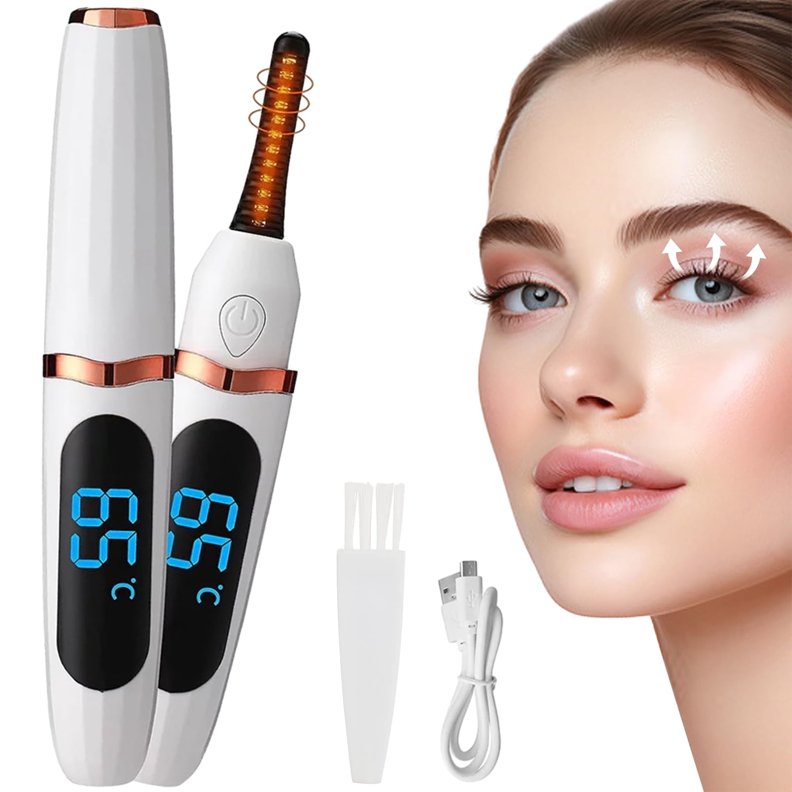 Latiable Heated Eyelash Curlers,Electric Eyelash Curler LED Display 3 Temp Settings for Makeup Tools USB Rechargeable Natural Curling 24H Long Lasting for Women Gifts