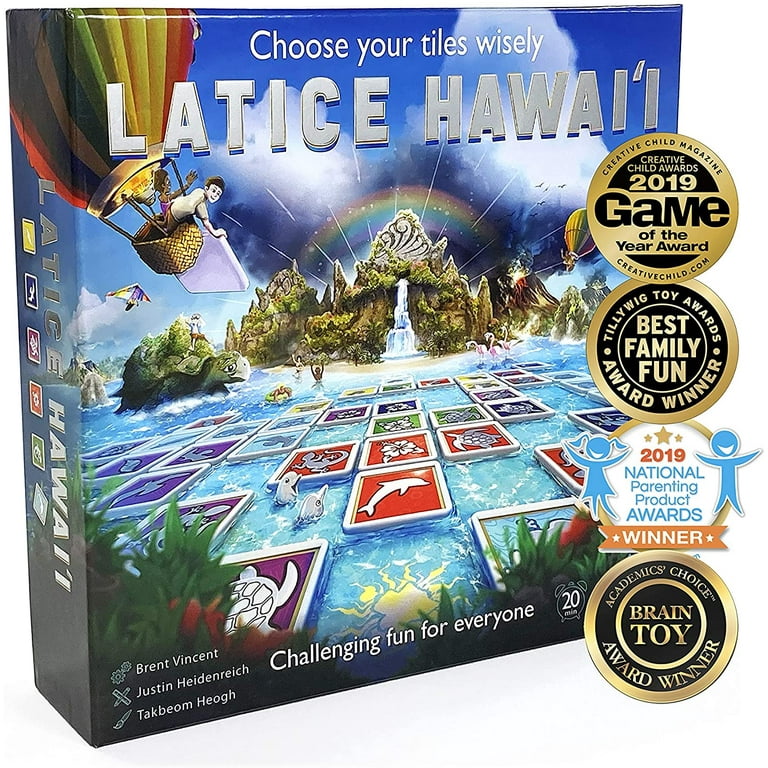 Latice Hawaii Strategy Board Game - The Multi-Award-Winning Smart New Family  Board Game For 2 Players, Intelligent Fun for Creative People. 