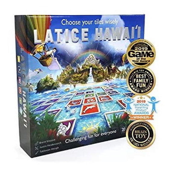 Latice Hawaii Strategy Board Game - The Remarkable Multi-Award-Winning Smart New Family Game. Intelligent Fun for Creative People.