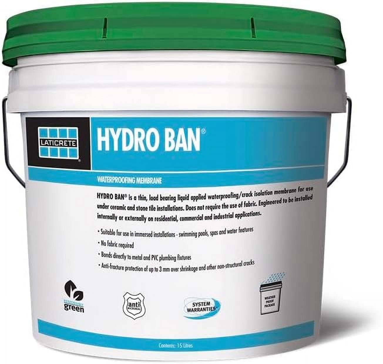 Laticrete HYDRO BAN Self Curing Liquid Rubber Polymer 1 Gallon Pail