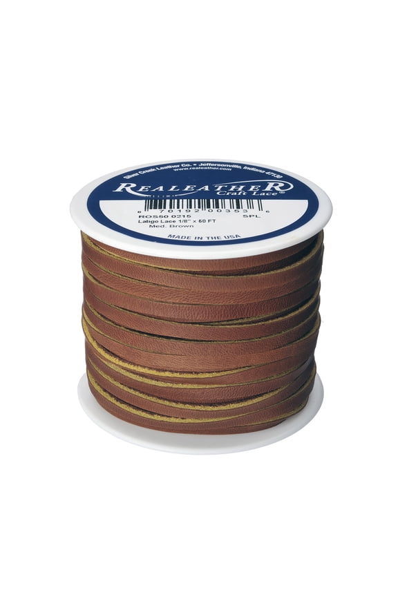 Latigo Lace .125"X50' Spool-Medium Brown