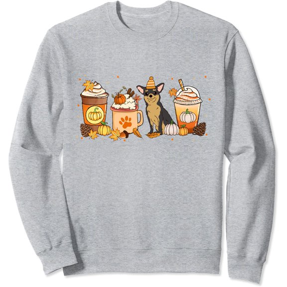Latimore Chihuahua Coffee Pumpkin Spice Dog Lovers Fall Thanksgiving Sweatshirt All Size S-5XL