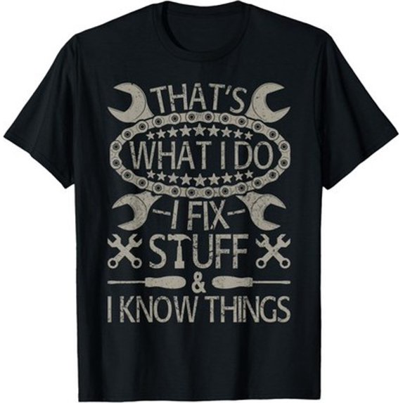 Latimore I Fix Stuff Know Things Car Guy Retro Dad Mechanic T-Shirt All Size S-5Xl