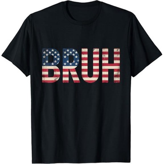 Latimore Patriotic Boys Teens Men Vintage USA American Flag Bruh T-Shirt All Size S-5XL