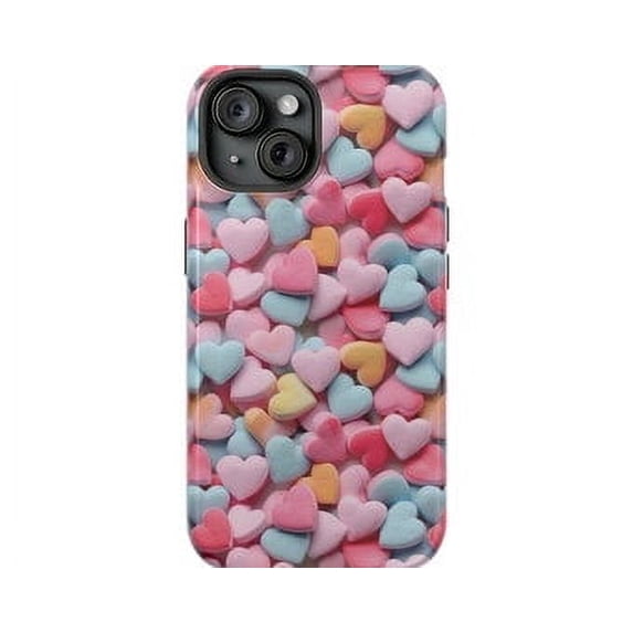 Latimore Protective iPhone Case Candy Heart Valentine Phone Case, Romantic Seasonal Slim Protective Cover Iphone 13 Pro Magnetic MagSafe Compatible