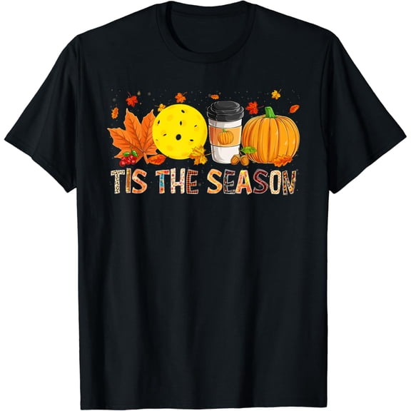 Latimore The Season Leopard Pumpkin Pickleball Fall Leaf T-Shirt All Size S-5Xl