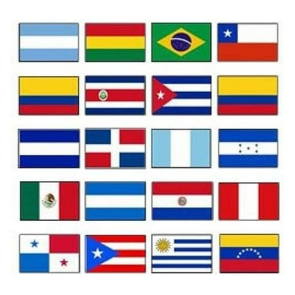 Latin America 2x3 Flag Set of 20 Country Countries Polyester Flags grommets