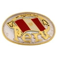 thumbnail image 1 of Latin America Peru Country National Flag Belt Buckle Western Texas Rodeo Style New Metal Fashion, 1 of 2