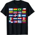 thumbnail image 1 of Latin American Flags Pride Block Unisex Short Sleeve Graphic T-Shirt, 1 of 6