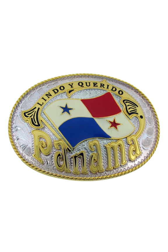 Latin American Nation Panama Text Flag Belt Buckle Western Texas Rodeo Style New Metal Fashion
