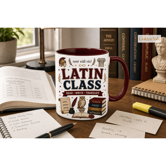 Latin Class Mug for Classics Students, Teacher Gift, Read Write Translate Cup
