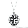 thumbnail image 1 of Latin Cross & "Hope" Script Circle Pendant & Chain Necklace in Oxidized .925 Sterling Silver, 1 of 1