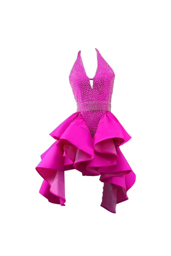 Latin Dance Dress for Women. For salsa, tango. Rhinestones, long sleeve. Latin dance competition costume