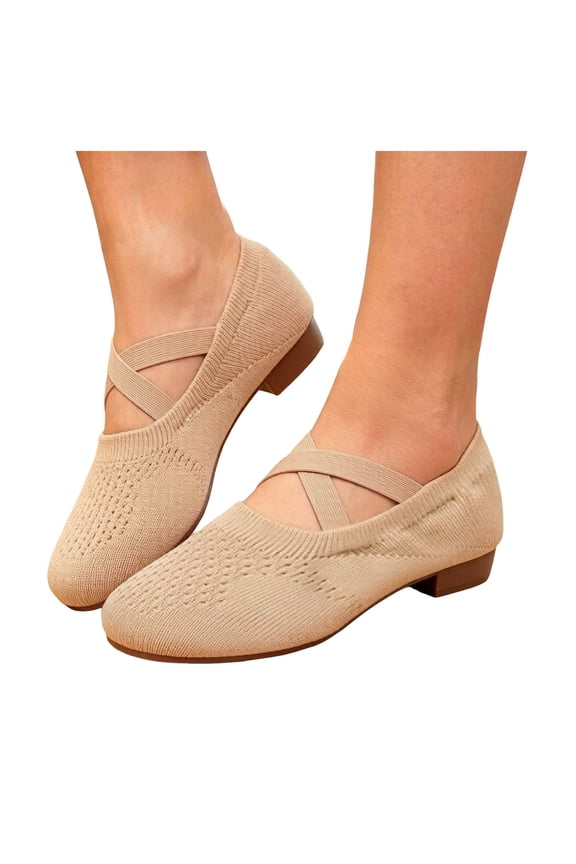 Latin Dance Shoes for Women Low Heel Split Sole Elastic Strap Slip on Ballroom Jazz Teaching Practice Shoes for Beginners Coffee Size 8.5