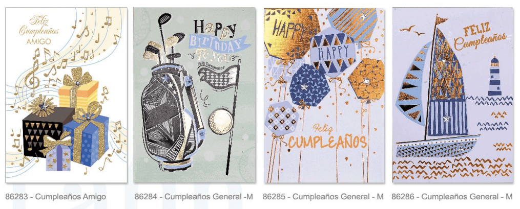 Latin Greeting Cards - Everyday Two Fold Cards, Assorted Designs