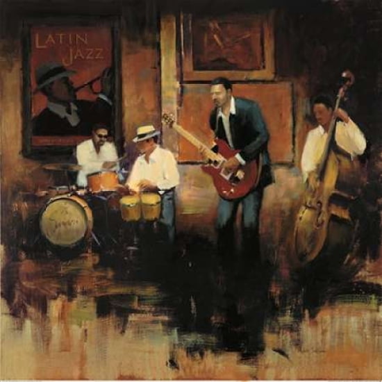 Latin Jazz Canvas Art - Miles Sullivan (24 x 24)