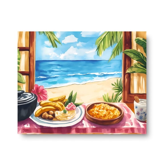 Latin Kitchen Print, Caribbean Home Decor, Tropical Food Wall Art, Latino Cooking Poster, Beach House Art, Rustic Dining Home Decor UNFRAMED Poster, Wall Art for Decor, Present, 8x12