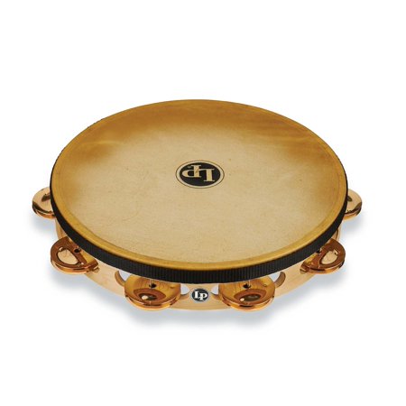 Latin Percussion Pro 10 Single Row Headed Tambourine - Bronze - LP383-BZ