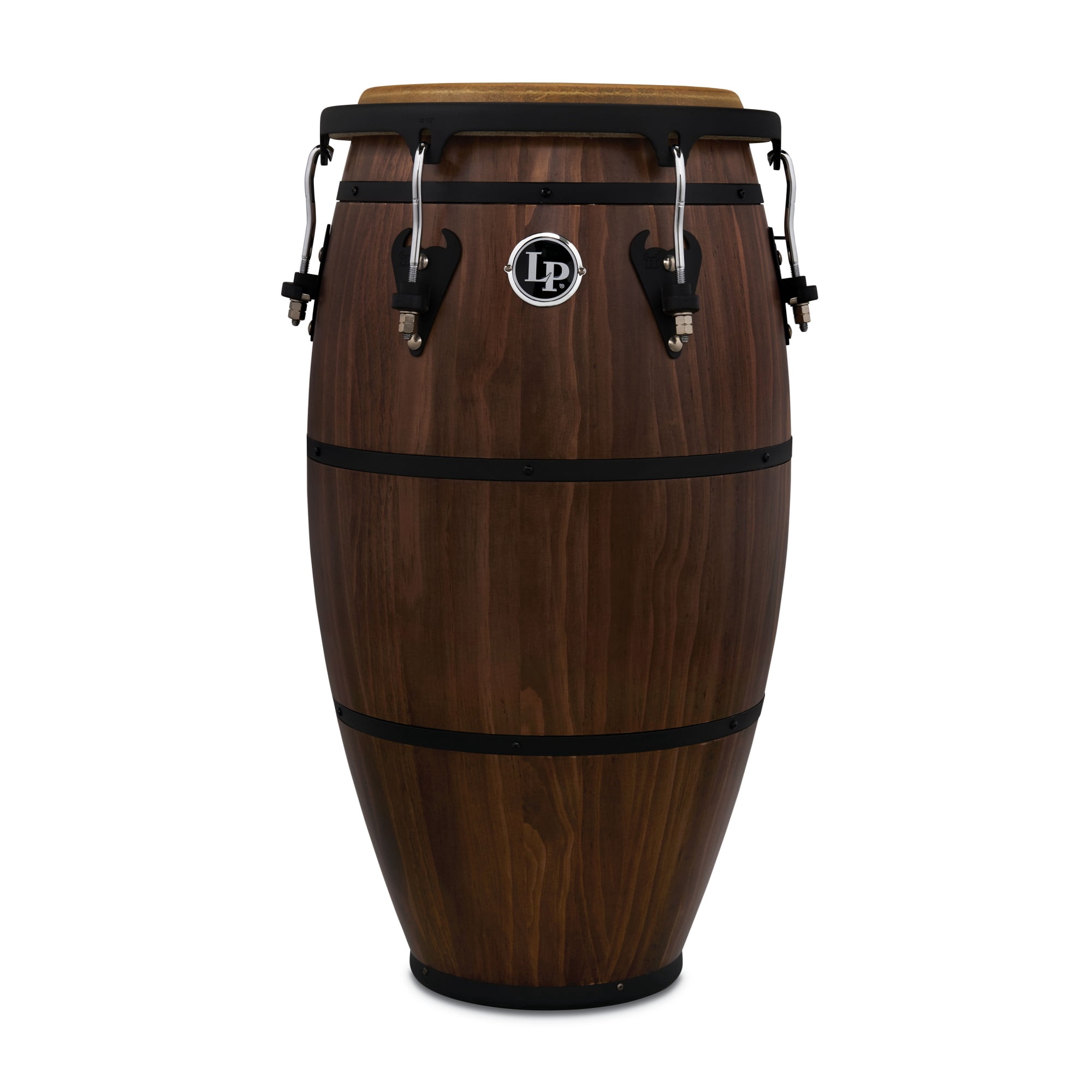 Latin Percussion 12.5 in. Pine Shell & Matador Soft Strike Rim Whisky Barrel Tumba, Black