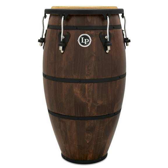 Latin Percussion 12.5 in. Pine Shell & Matador Soft Strike Rim Whisky Barrel Tumba, Black