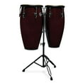 thumbnail image 1 of LP Aspire Wood Congas 11" & 12" Set With Double Stand, Dark Wood/Black, 1 of 5