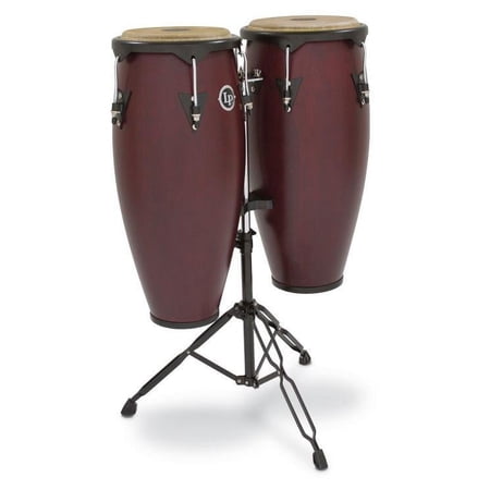 Latin Percussion City Congas with Stand, Dark Wood Finish