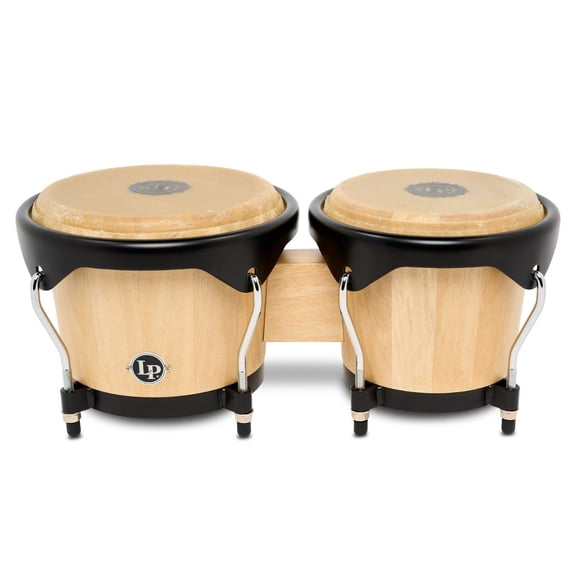Latin Percussion City II Mango Bongos, Natural, Black Hardware
