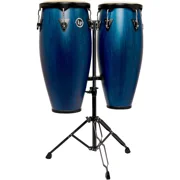 Latin Percussion City II Mango Conga Set, Blue, Black Hardware