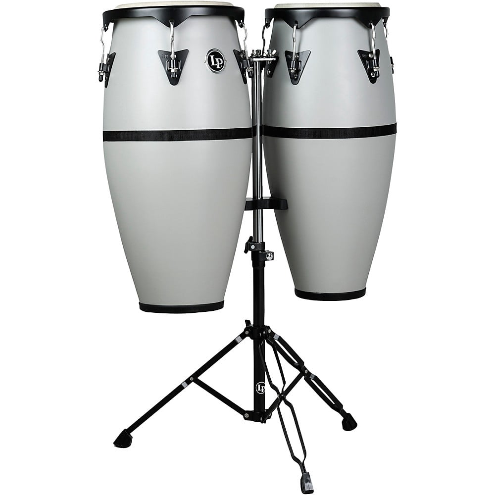 LP Discovery Conga Set with Double Conga Stand 10 and 11 in. Slate Gray ...