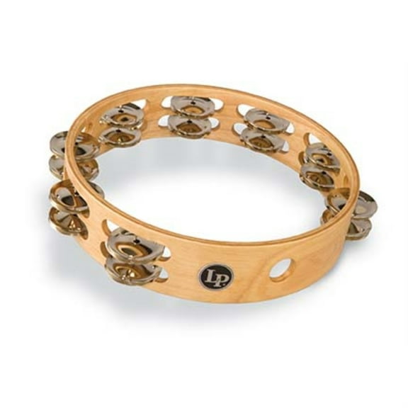 Latin Percussion LP380B Pro 10" Double Row Tambourine - Nickel/Silver