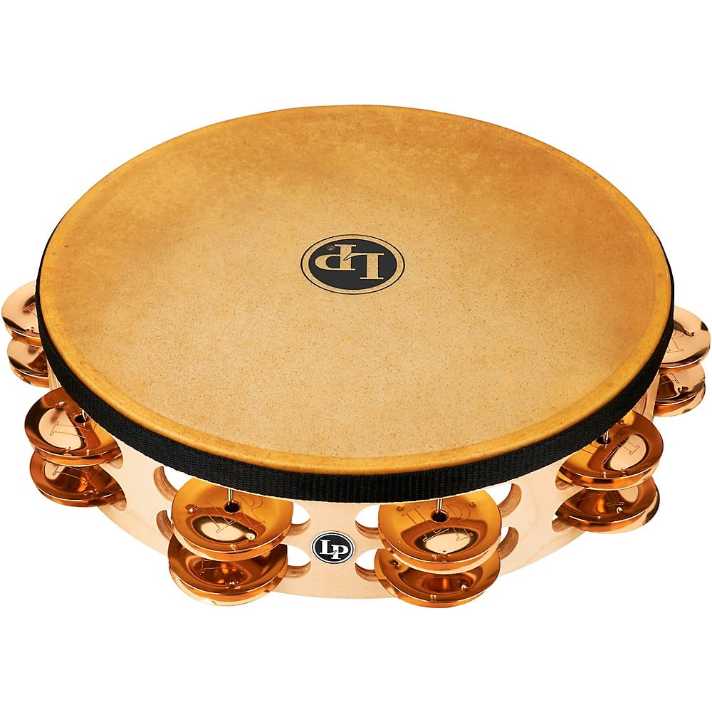 Latin Percussion Pro 10 Double Row Headed Tambourine - Bronze - LP384-BZ