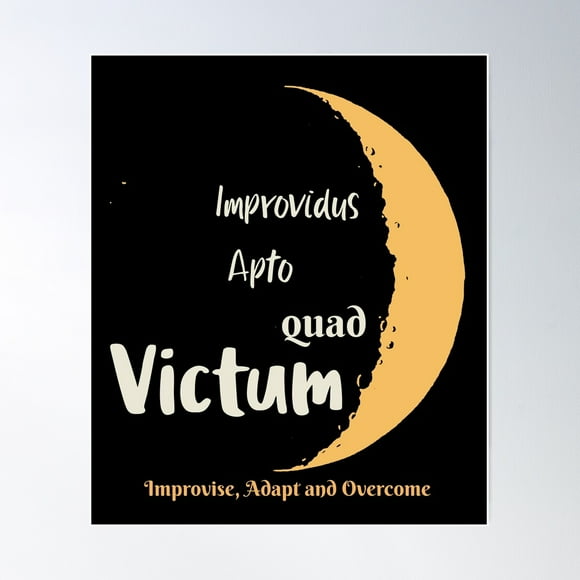 Latin Quote Improvise, Adapt And Overcome Poster Wall Art, Modern Wall Decor For Living Room Bedroom, 8x12 UNFRAMED