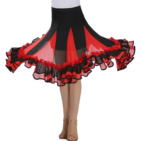 Latin Salsa Tango Chacha Jive Circle Rehearsal Practice Wear Dance Skirt